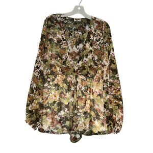 Show Me Your Mumu Autumn Neutral Flower print romper M